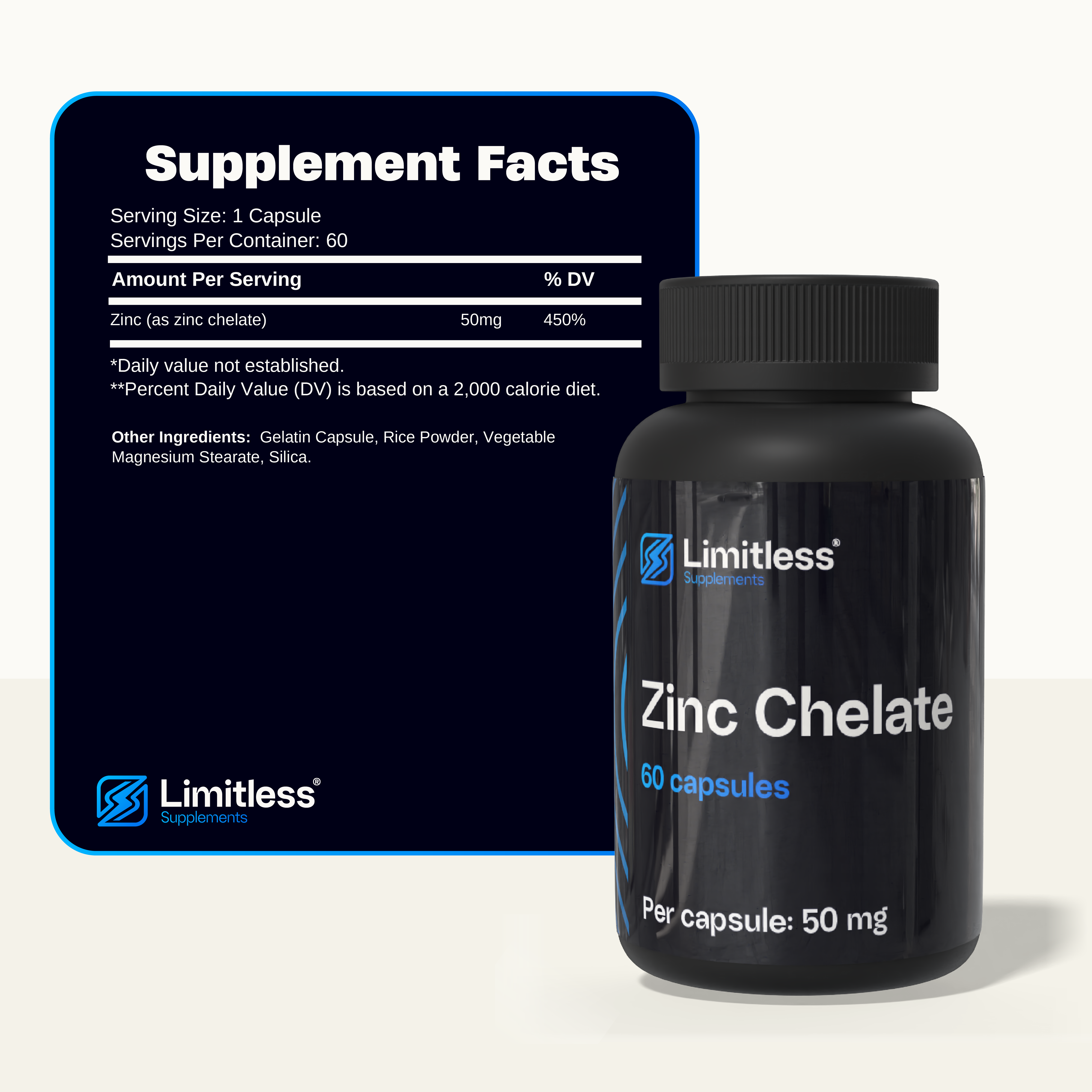 Zinc Chelate (liposomal) 50 mg – 60 Capsules